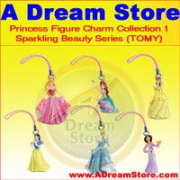 Click for FULL SET OF 6PC Disney Princess Figures Charm COLLECTION Series 1 BY TOMY Detail